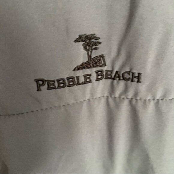 Pebble Beach Black & Gray Quilted Water Wind Resistant Zip Up Jacket Sz M - Picture 4 of 6